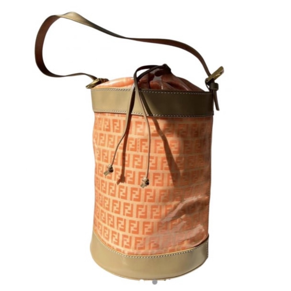 Fendi Zucca Print Orange Bucket Bag